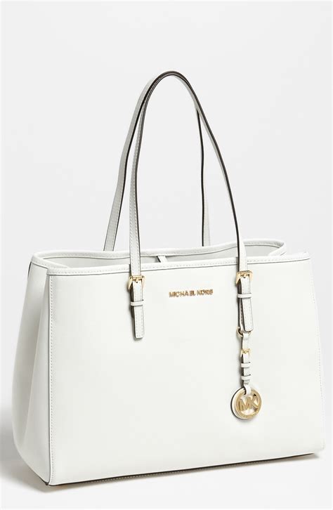 michael kors white mk wallet|Michael Kors optic white handbags.